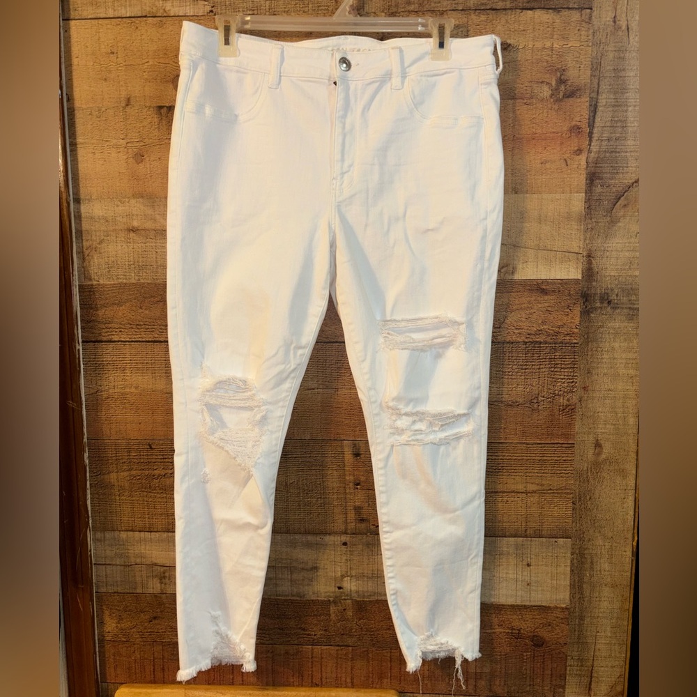 American Eagle White Hi-Rise Jegging Skinny Jeans